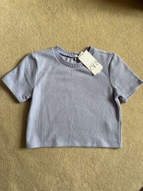 ZARA Pastel Lilac Crew Top